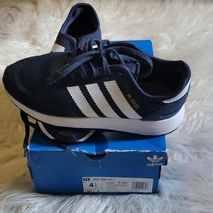 Navy blue and white mesh adidas